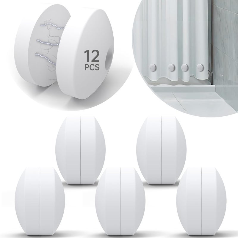 MtMinn Shower Curtain Weights - Silicone Fully Wrapped Rustproof Shower Curtain Magnets, No Sew, Waterproof, Anticollision - Heavy Outdoor Weighted Clips for Drapery, Tablecloth, Flag (6 Pairs) - Image 1